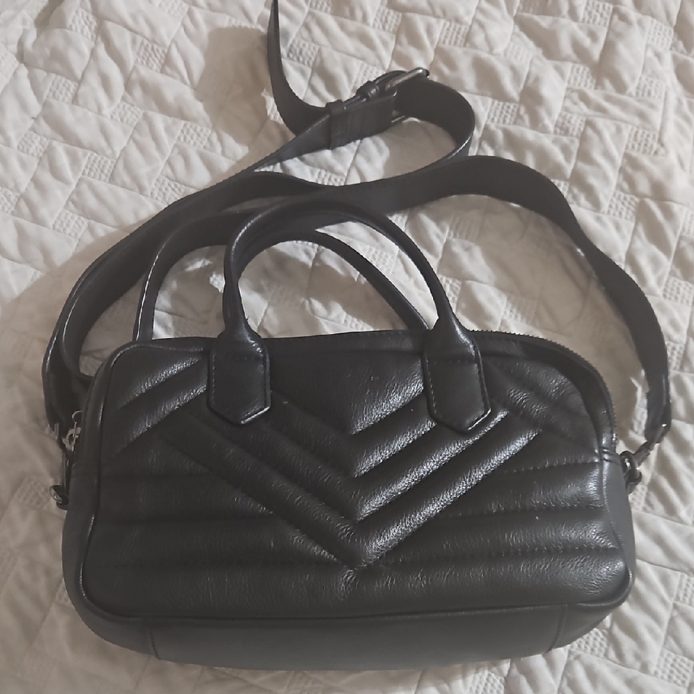 Black Quilted Leather Handbag
